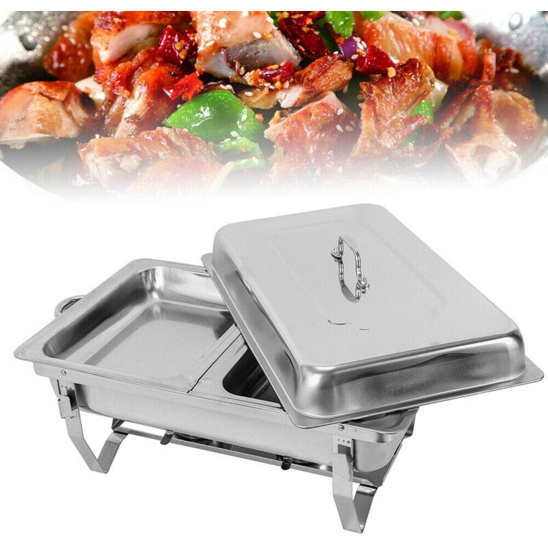 7,5 Liter Speisenwärmer Chafing Dish Buffetwärmer Warmhaltebehälter Wärmebehälter Edelstahl Set für Buffets Brunchs Hotel Party Hochzeit