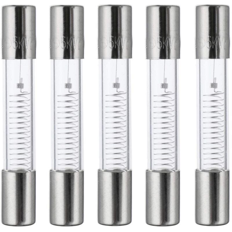 750 mA, 5 kV, 6 x 40 mm, Hochspannungs-Schutzsicherungen für Mikrowellenherde, schnelle Sicherung, 0,750 A, 5000 V, Glasrohrsicherung (5 Stück)