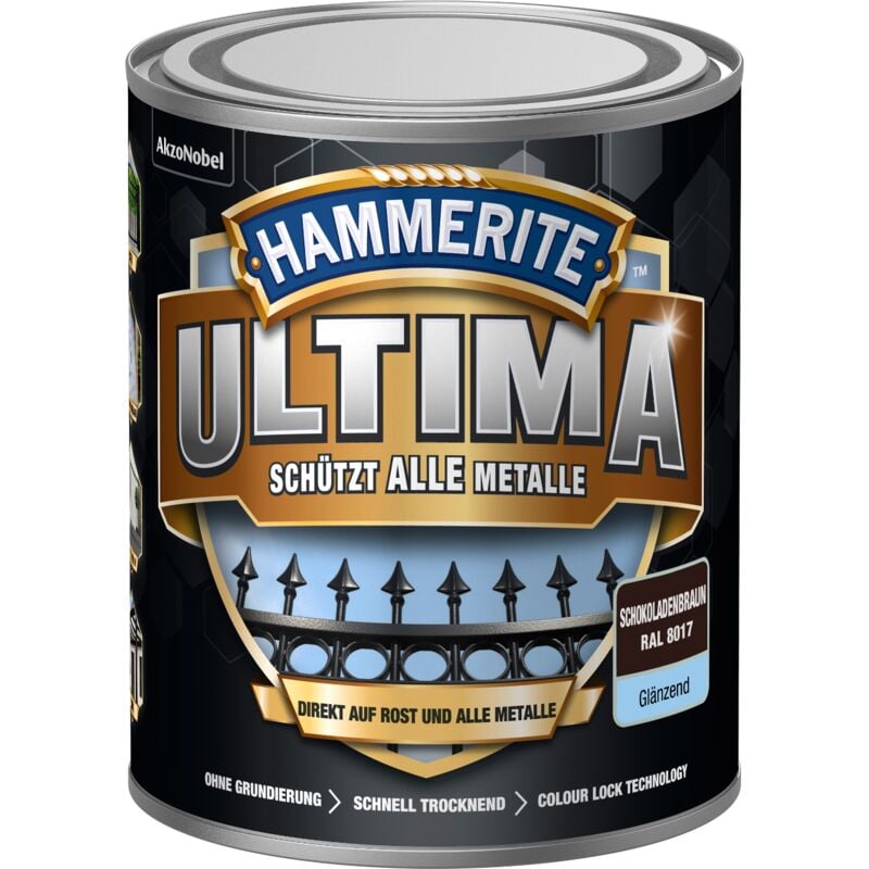Hammerite - Metallschutzlack Ultima glaenzend, Schokobraun, ral 8017, 750 ml