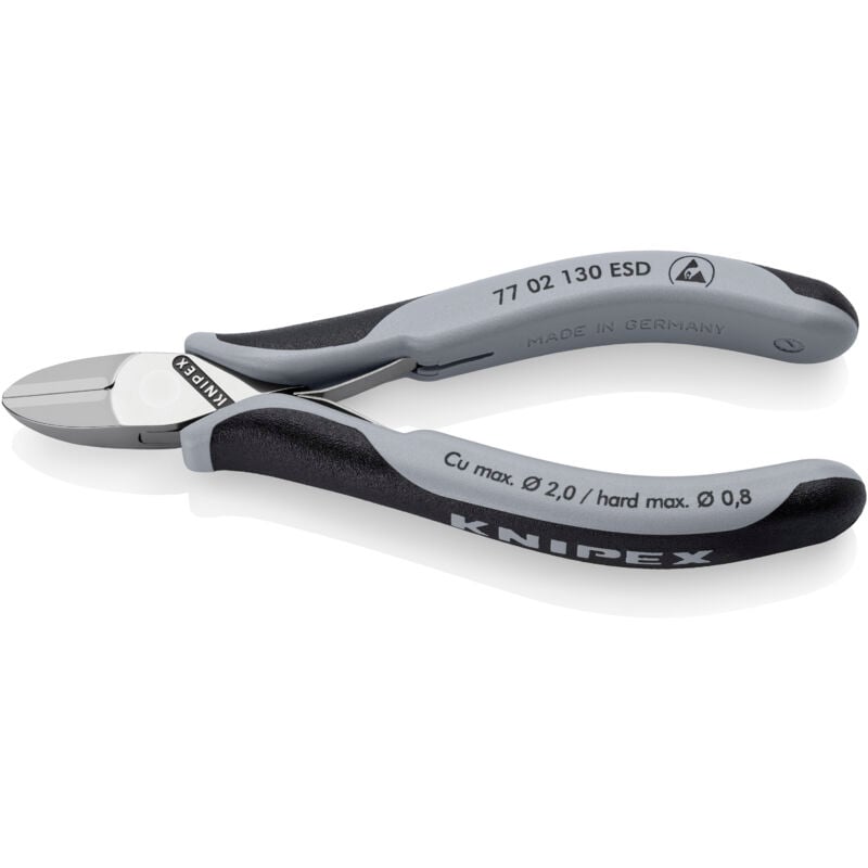 Knipex - 77 02 130 esd Elektronik-Seitenschneider esd mit Mehrkomponenten-Hüllen 130 mm