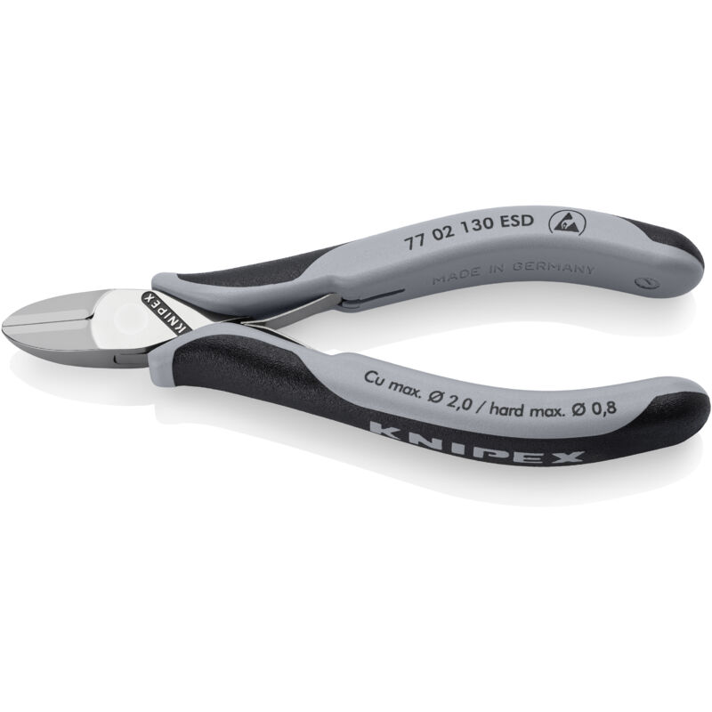 Knipex - 77 02 130 esd Elektronik-Seitenschneider esd mit Mehrkomponenten-Hüllen 130 mm