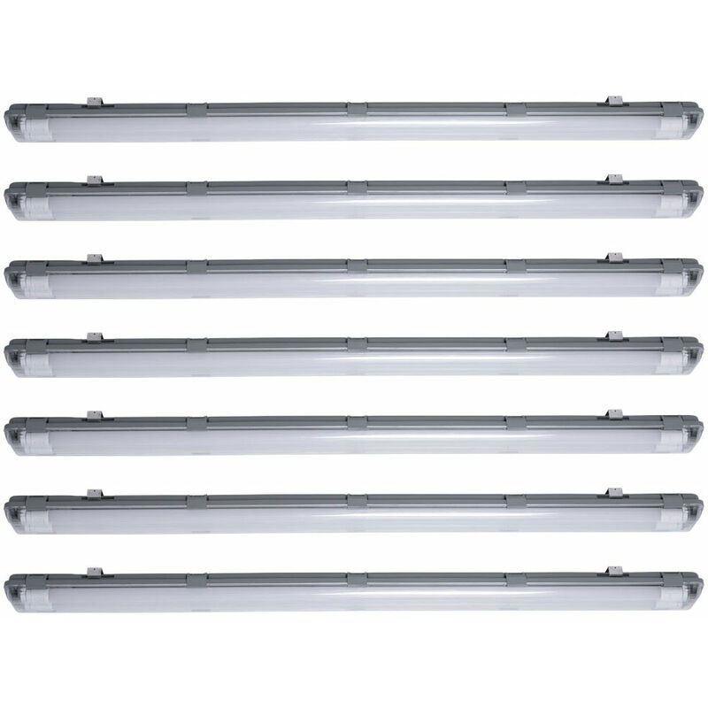 7x led Decken Wannen Lampen Garagen Keller Tages Licht Röhren IP65 Feucht Raum Hallen Leuchten