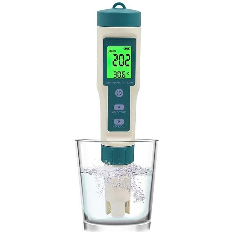 8-in-1 Elektronisches pH-Meter für Pools, PH/TDS/SALT/SG/ORP/EC/TEMP/H2-Tester, Wasserqualitätstester für Schwimmbadwasser, Spa, Aquarium,