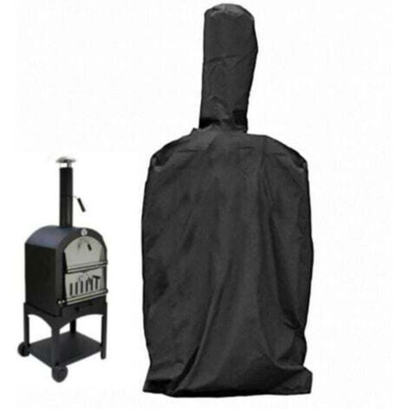 Pizzaofen-Abdeckung für den Außenbereich, Schutzhülle für Gartenofen mit Kordelzug, wasserdicht, staubdicht, schwarzes Oxford-Gewebe, 45 × 65 × 165