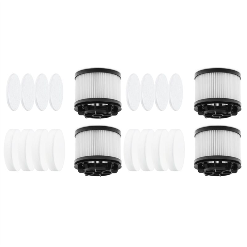 8 Schaumstofffilter vor dem Motor, 4 HEPA-Filter nach dem Motor