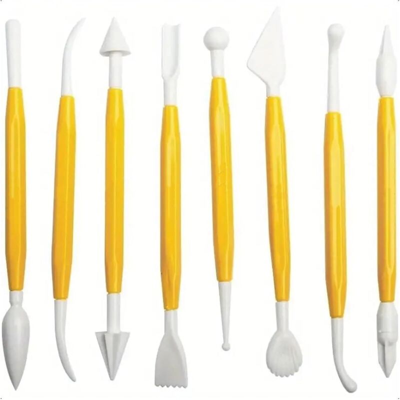 Bluedeer - 8 Stück Fondant Modellierwerkzeug Set, Inklusive Ball Stylus Und Tonbildhauerwerkzeug, Torten Zubehör, Ideal Fuer Kuchen Fondant Torten