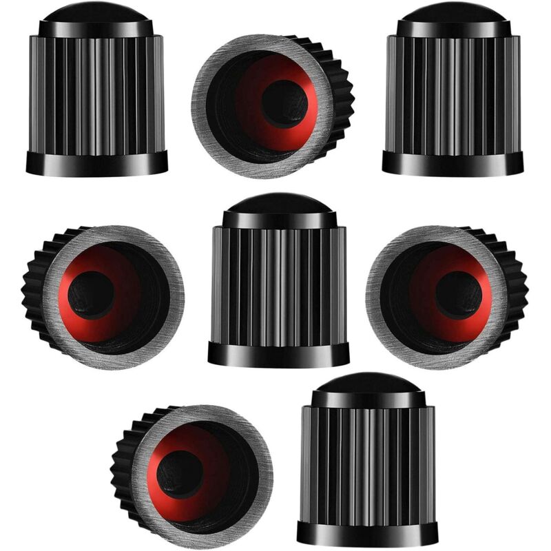 Gabrielle - 8 Stück Kunststoff-Reifenventilkappen mit Dichtung für suv, Motorrad, lkw, Motorrad – Schwarz