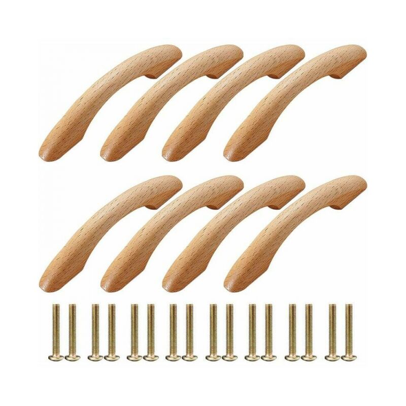 8 Stück Möbelgriffe, Türknauf, Schrank, bogenförmiger Griff, Küchenschrankgriff, Schubladengriffe mit 16 Schrauben für Tür, Schrank, Schublade