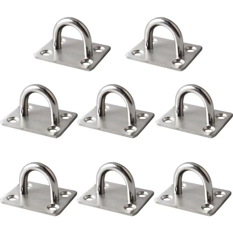 8 Stück Ösenhaken aus Edelstahl, robuster Decken- und Wandmontagehaken, für Trainingsgurt, Schaukel, Hängematte, Boxsack