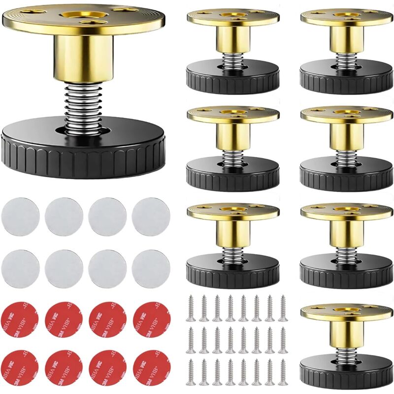 Tigrezy - 8 Stück verstellbare Möbelbeine, 27–40 mm Möbelbeine, Möbelbeine mit kratzfesten Nivellierfüßen, für Schränke, Bettbeine, Tische, Sofas
