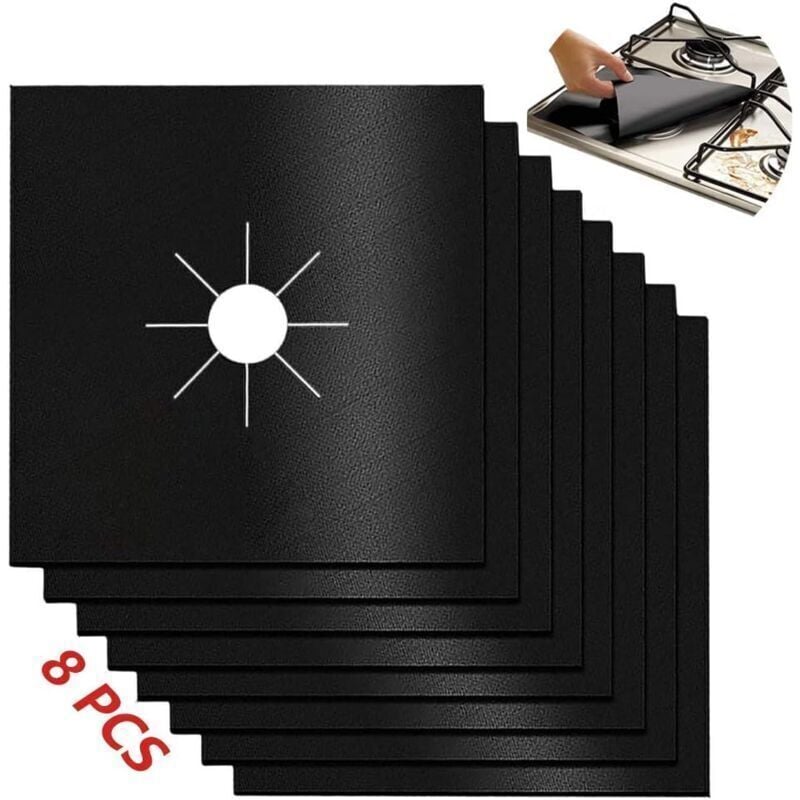 8 Stück wiederverwendbare Herdplattenabdeckungen, Gasherdschutz, Gasherd-Schutzpolster, antihaftbeschichtet, leicht zu reinigen, für Familien,