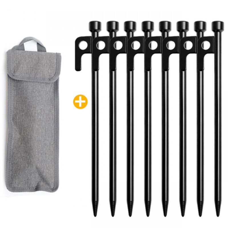 Shining House - 8 Stück Zeltheringe, 30 cm Zeltheringe, Campingheringe mit Haken und Heringen, Zeltheringe, Zeltpfähle, geeignet für Camping und