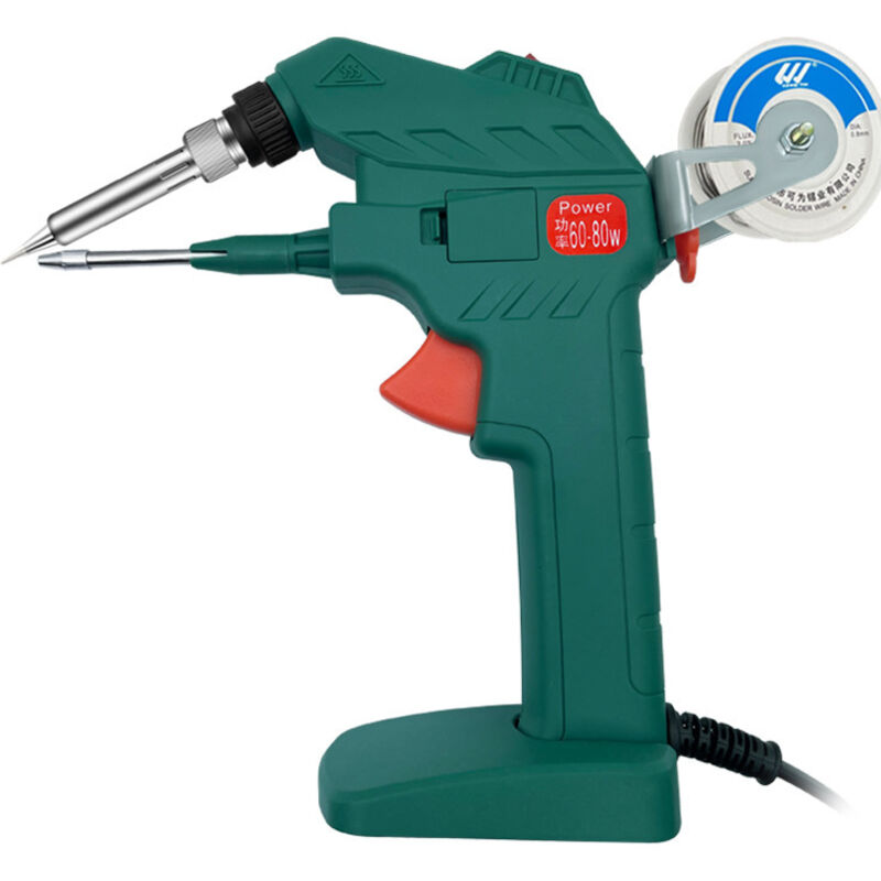 80 W 220 V Elektronisches Lötkolben-Set mit Lötdraht, Entlötpumpe, Pinzette für Autoreparatur, Heimwerken, Leiterplattenreparatur, Elektronik