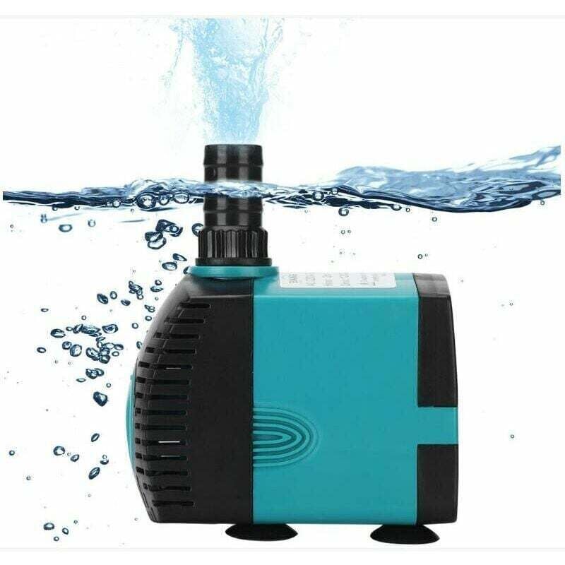 800L/H 15W Tauchpumpe für Aquarium, Gartenbrunnen, Schwimmbad, Aquarium, Hydrokultursysteme, mit 2 Düsen