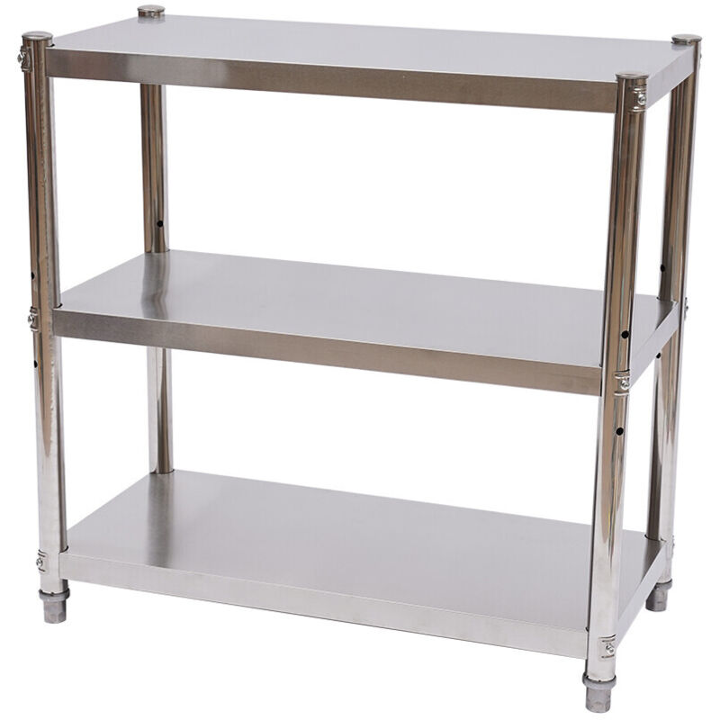 80x80x40cm 3 Regalböden Küchenregal Regal Edelstahl Regal Lagerregal Schwerlastregal Aufbewahrungsregal Load 50kg