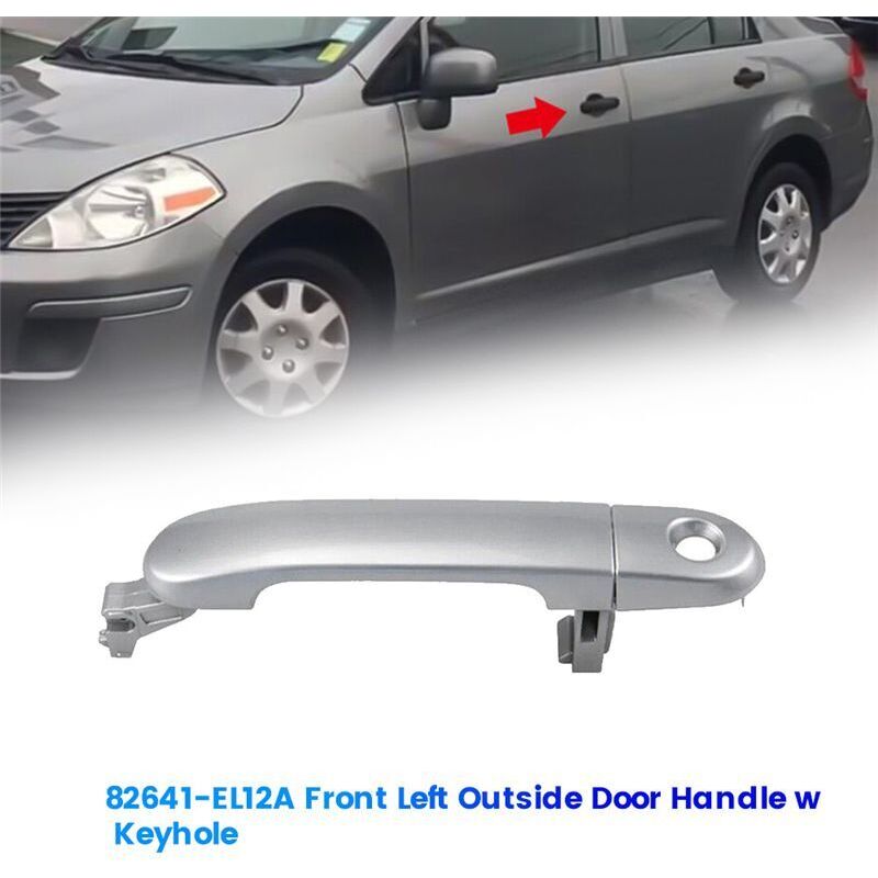 82641-EL12A Türaußengriff Vorne mit Schlüsselloch für Versa 2007-2012, Außengriffverkleidung, Chrom 82641EL12A