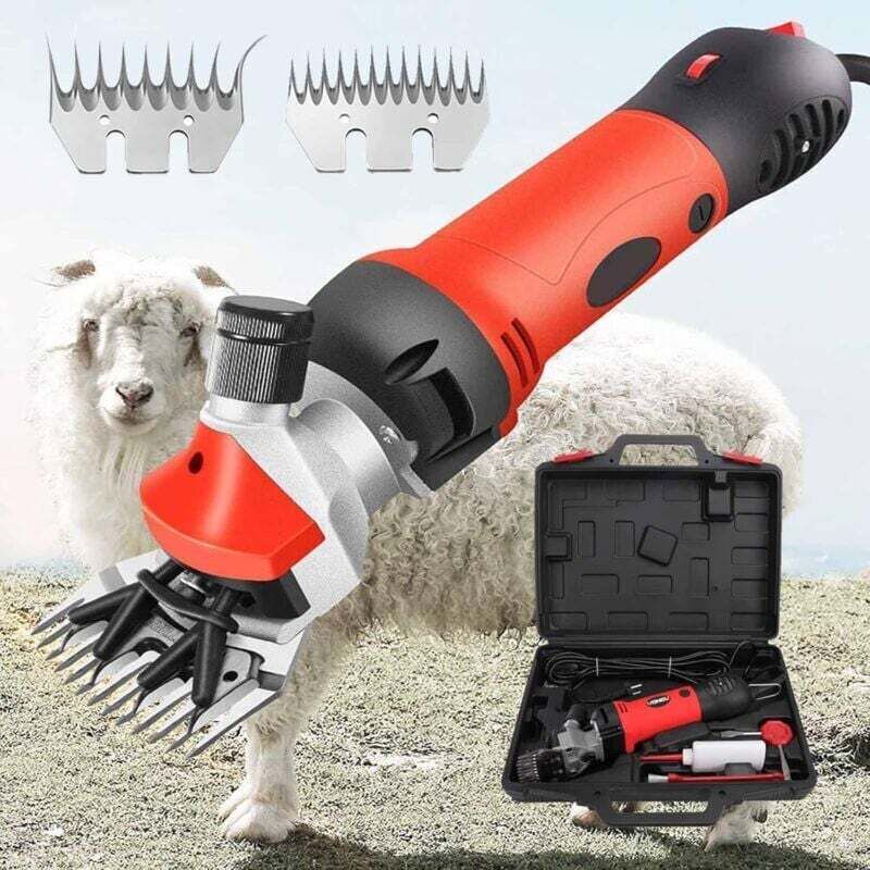 850 w elektrische Schafschere, 13-Zahn-Gerademesser + 9-Zahn-Machete, professionelle Hochleistungs-Schermaschine mit 6 Geschwindigkeiten, zum Scheren