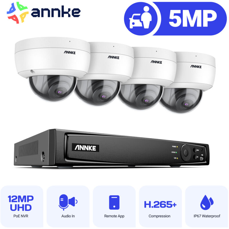 8CH Videoüberwachungssets 4K nvr 4×5MP Kamera Full hd ir Nachtsicht Wasserdichte Dome Kamera Bewegungserkennung fernüberwachung Sicherheits System