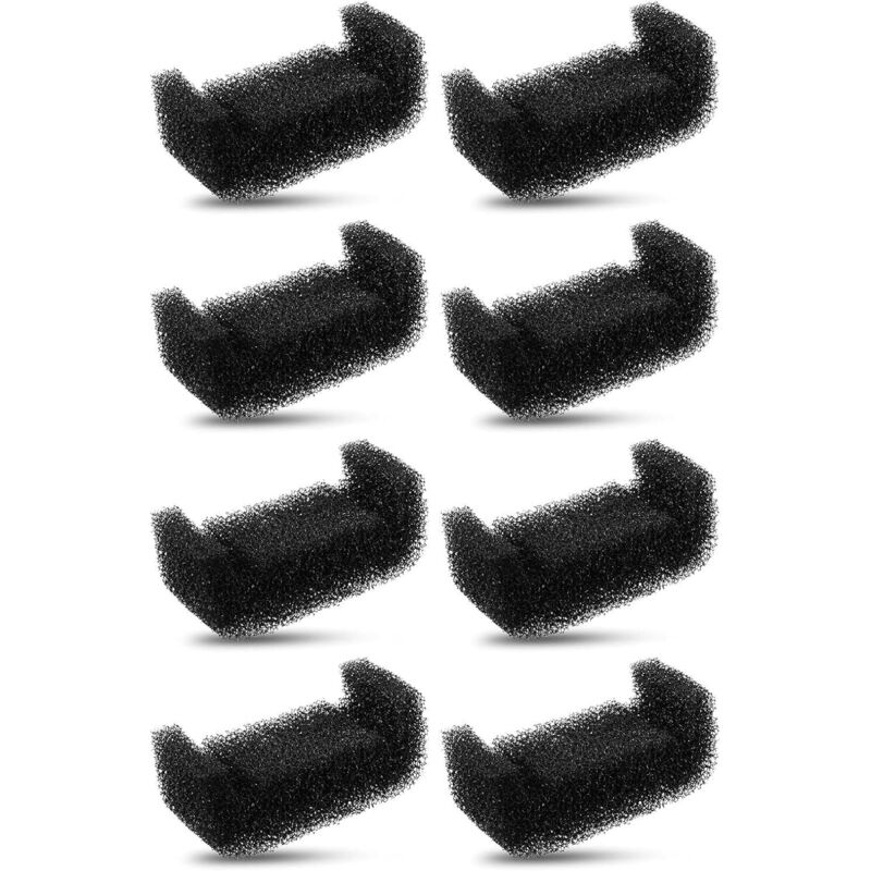 8er-Pack quadratische Filter für Katzenbrunnen, schwarzer Schwamm, Universalmotor