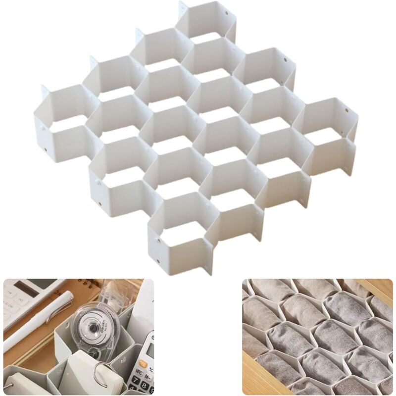 8er-Pack Schubladenteiler in Wabenform für Unterwäsche, verstellbare Trennwand für Socken, Schmuck, Gürtel, Krawatten, Kleidung, Make-up, Bürobedarf