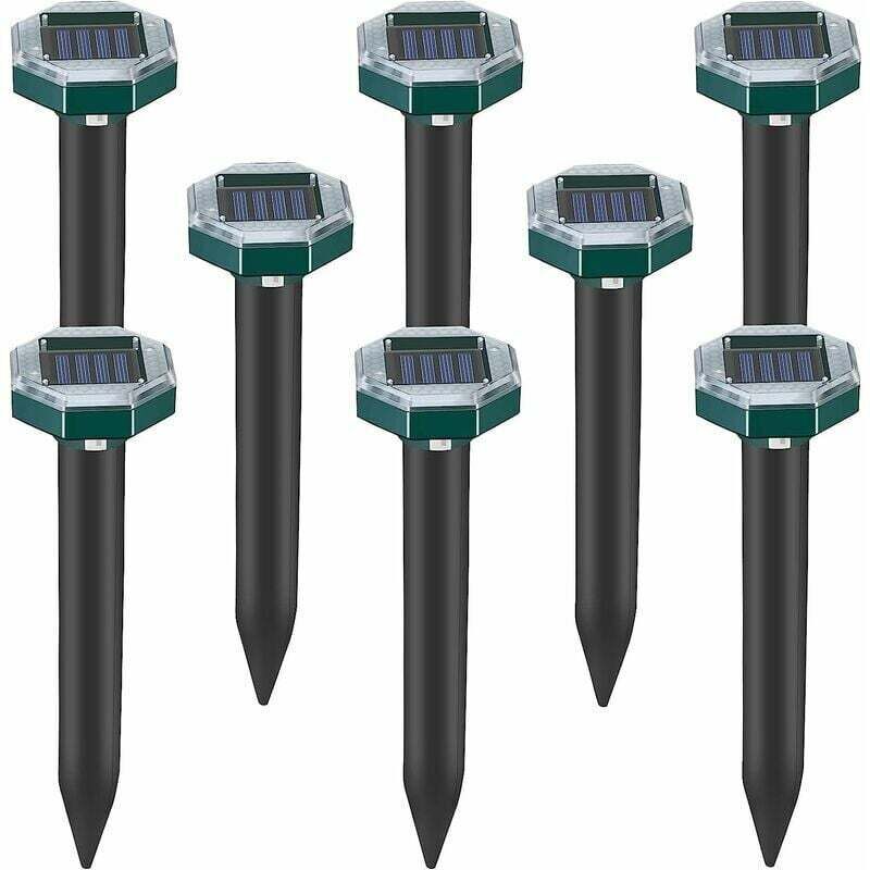 8er-Pack Ultraschall-Spikes zur Abwehr von Maulwürfen, Schlangen und Wühlmäusen, solarbetrieben für Rasen, Garten und Hof, Sardinenabwehr