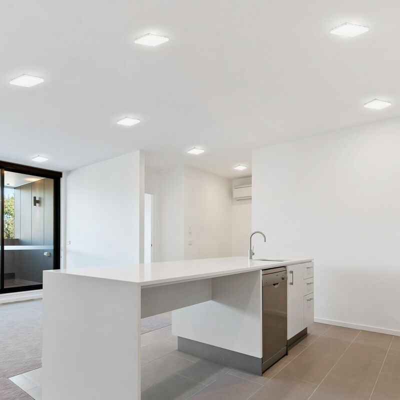 8er Set LED ALU Decken Panel weiß Einbau Lampe Schlaf Arbeits Zimmer Beleuchtung Dielen Leuchte