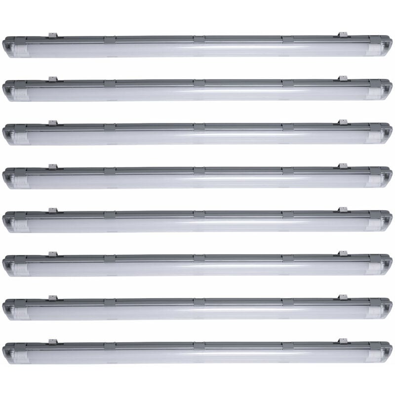 8er Set led Decken Wannen Lampen Feucht Nass Raum Tages Licht Röhren Keller Garagen Leuchten