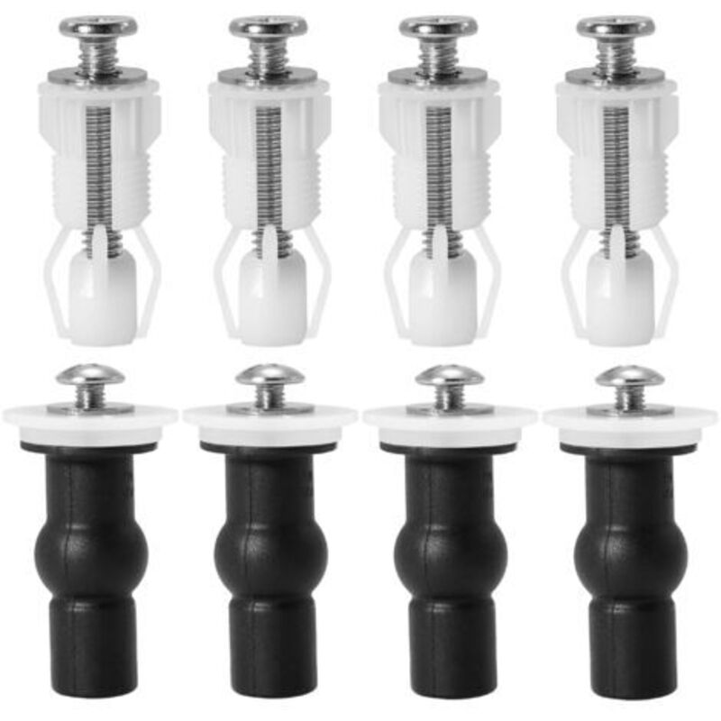 8er Set WC-Sitz Befestigungen, WC-Sitz Zubehör. WC-Sitz Schraubbefestigung. WC-Sitz Schraubbefestigungsset, Gummimutter Befestigung zur Befestigung