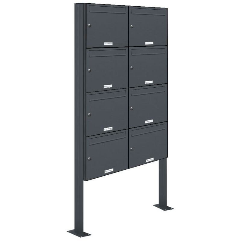 8er Standbriefkasten Anlage Freistehend RAL 7016 - Anthrazit