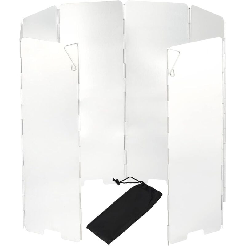 8Pcs Faltbare Aluminium Windschutzscheibe Windschutz für Outdoor Camping Herd Windschutzscheibe für Gas Herd