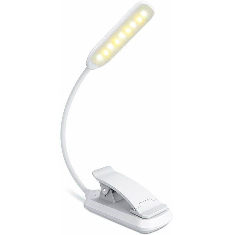 9 LED-Leselicht, wiederaufladbare Leselichtlampe in 3 Helligkeitsmodi (kaltes Weiß/Warmgelb), stufenlos dimmbares Leselicht für Bücher im Bett,