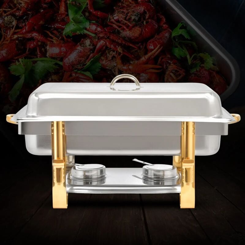9 Liter Chafing Dish Speisenwärmer Edelstahl Warmhaltebehälter Wärmebehälter Set Buffet Catering Party Hotel