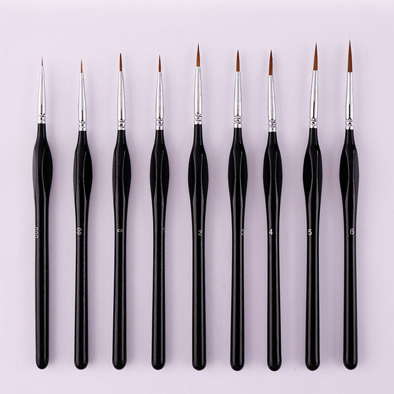 9-teiliges Pinselset für feine Details, Malpinsel, Miniaturmalerei, Pinselset zum Malen, Aquarell, Öl, Gesicht, Nägel, Modellmalerei, Strichzeichnung
