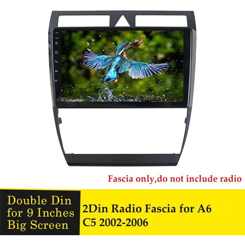9 Zoll 2Din Autoradio-Blende für A6 C5 2002-2006 Armaturenbrett Video DVD-Player Verkleidungsrahmen Montageleiste