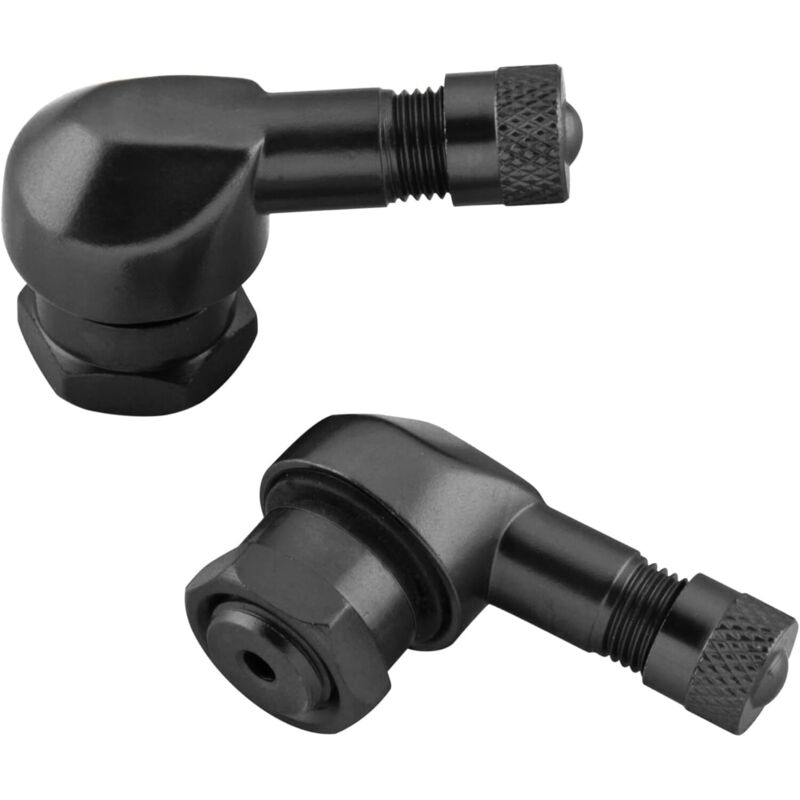 90-Grad-Ventiladapter für Auto- und Motorradreifen mit Verlängerung – Schwarz