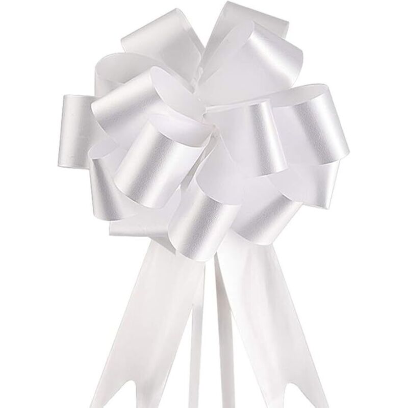 Linghhang - 90 Stück automatische Zugschleifen, Bandzugschleifen, breite Bandzugschleifen-Dekoration (weiß) für Hochzeiten, verschiedene Feiern,