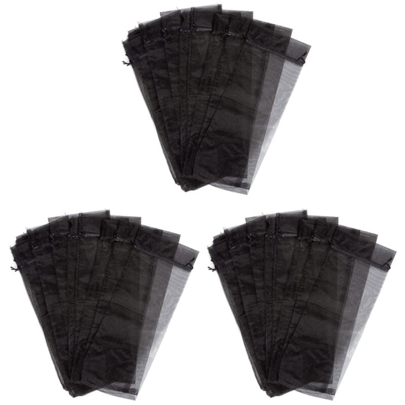 90 Stück Schwarz Organza Wein Flaschen , Transparentes Netz Flasche Geschenk Beutel Wein HüLlen Kleider mit Kordelzug für Halloween