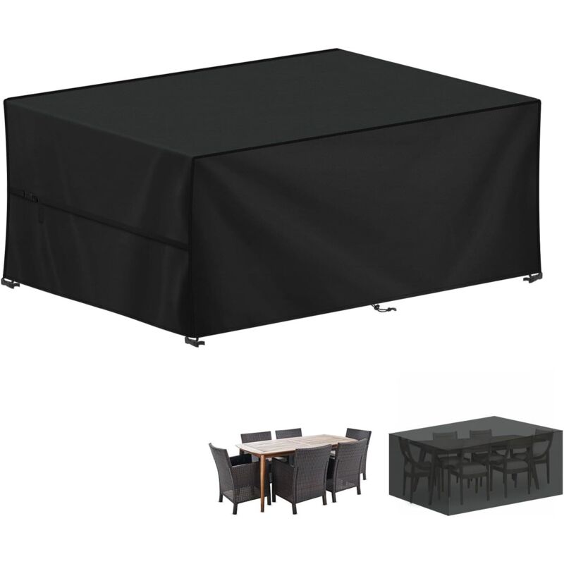 Abdeckhaube Gartenmöbel 220x100x75cm Loungesofa Abdeckung Gartentisch Wasserdicht Abdeckplanen für Gartenmöbel Plane 420D Oxford Gewebe Schutzhülle