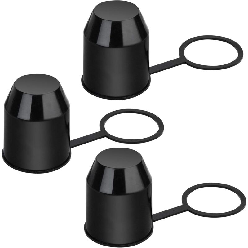 Ersandy - Abdeckkappe für Anhängerkupplung, Kunststoff, 3er-Pack, mit Sicherheitsring, wetter- und waschanlagenbeständig