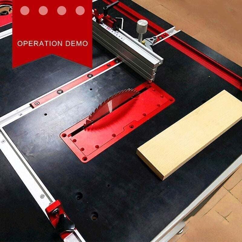 Abdeckung für elektrische Tischkreissäge, Aluminiumlegierungsplatte, Klapptisch, spezielle Plattenstützen, eingebaut, verstellbar 45–90 Grad