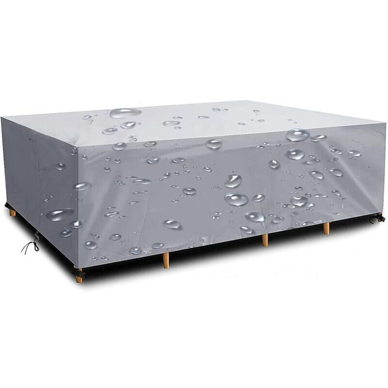 Abdeckungen für Gartenmöbel Wasserdicht, Gartenmöbel-Abdeckungen, Outdoor-Gartentisch-Abdeckung, 160 x 100 x 70 cm, 420D Oxford-Gewebe, Silber,