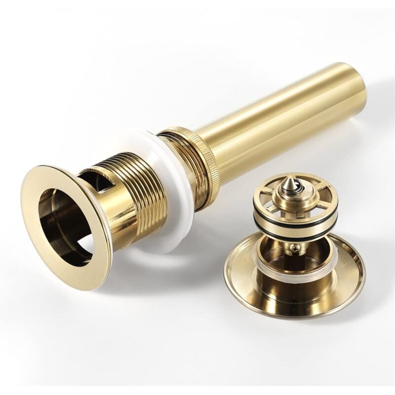 KZQ - Abfluss für Waschbecken, Messing-Eck-Einzel-Pop-Up-Spüle, Abfallbehälter, Spüle mit Überlauf, Abflussstopfen für Waschtisch, a