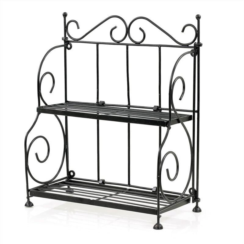 Ablage für die Badezimmerablage, Gewürzregal für die Küche, Ablage für die Arbeitsplatte, Organizer mit 2 schwarzen Ablagen für Küche oder Bad