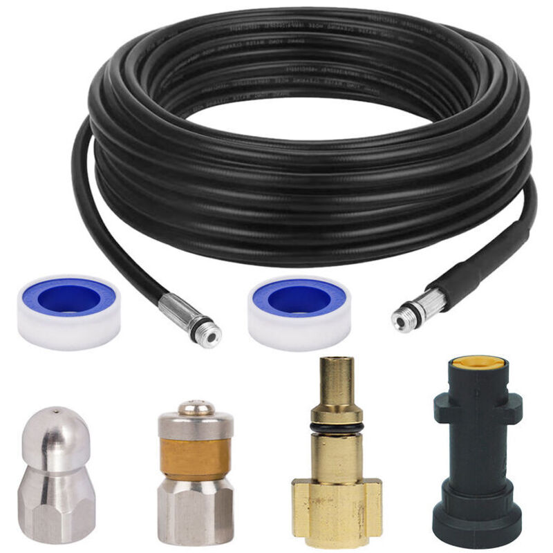 Ablaufschlauchreiniger für Kärcher, Hochdruckreiniger-Ablaufschlauch-Reinigungsset mit Strahldüse und rotierender Strahldüse für Kärcher K2-K7-Serie