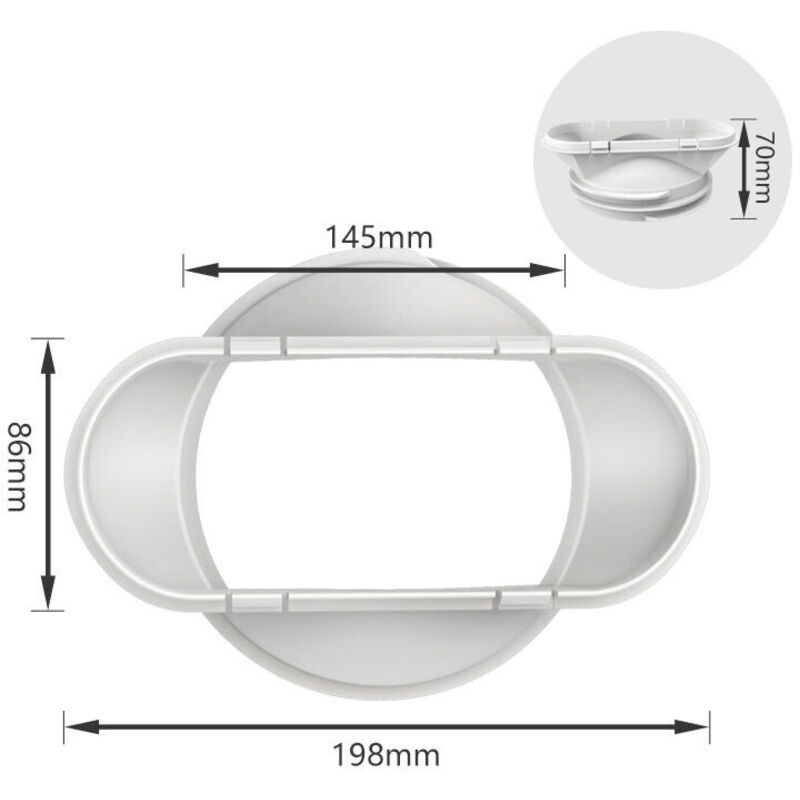 Abluftrohr für mobile Klimaanlagen, Flachdüsenanschluss 130/150 mm, Allgemeines Zubehör