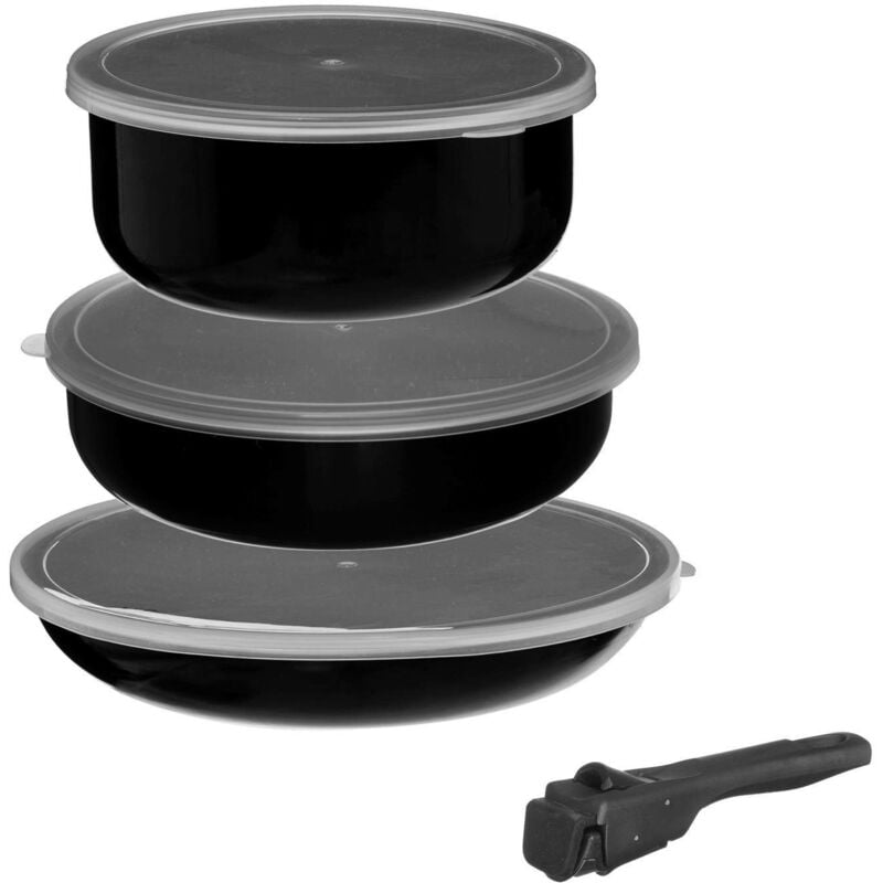 5five Simply Smart - Töpfe-Set mit abnehmbarem Griff und Silikondeckeln, 6-teilig