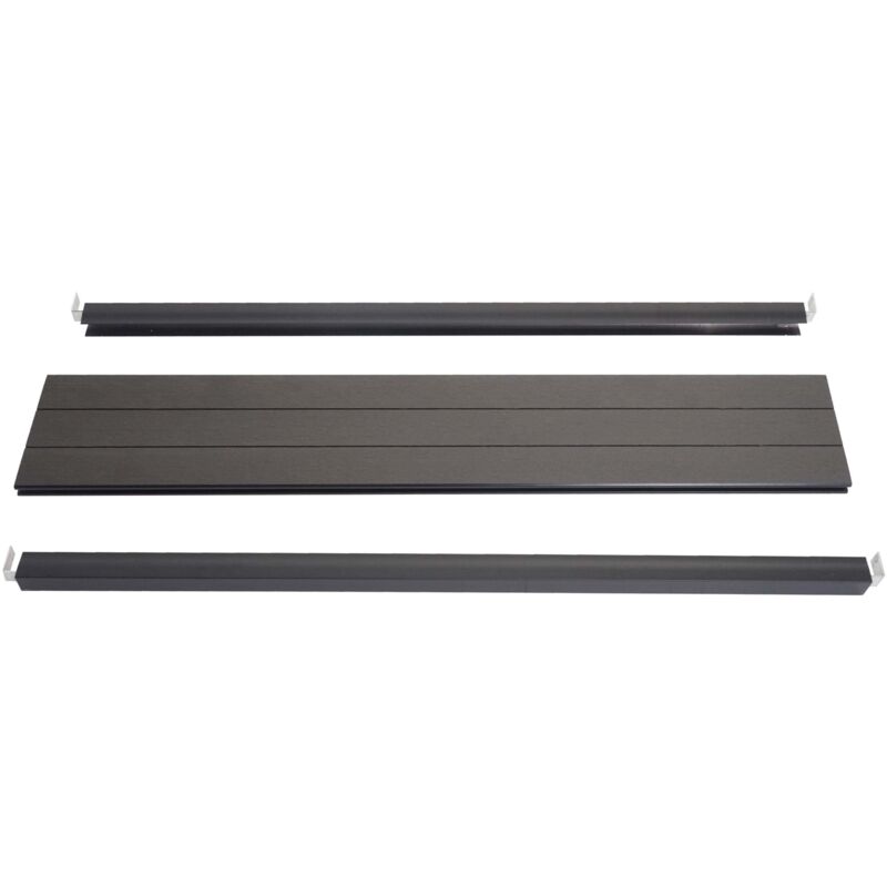 HHG - Abschluss-Set für WPC-Sichtschutz Savoie, Abschlussprofil Windschutz, WPC-Pfosten 90cm, anthrazit