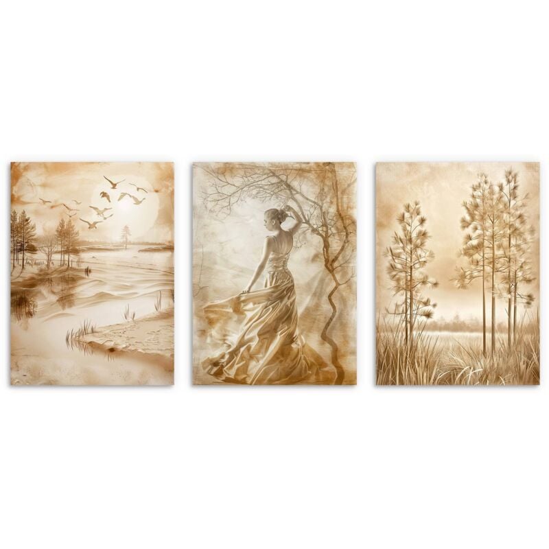 Abstraktion Poster Frauen Poster fürs Wohnzimmer Poster fürs Schlafzimmer 3x 30x40cm