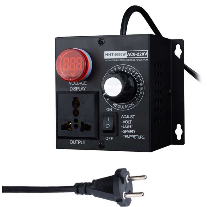 Lafomukea - ac 220 v 4000 w Kompaktregler mit variabler Spannung Tragbarer Temperaturregler Spannungsregler Dimmer - rw Spannungswandler