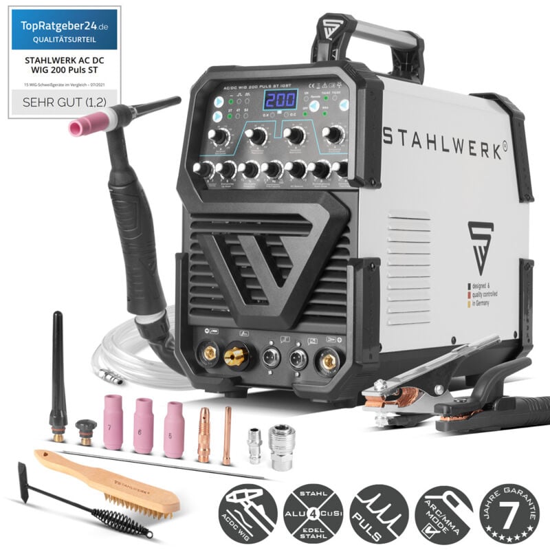 Schweißgerät ac/dc wig 200 Puls st igbt Vollausstattung - Stahlwerk